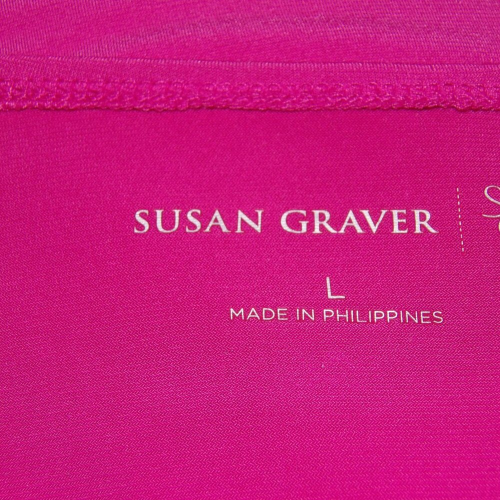 Susan Graver sleeveless top in Pink with Pearl & Sequins Size Large - Picture 5 of 5